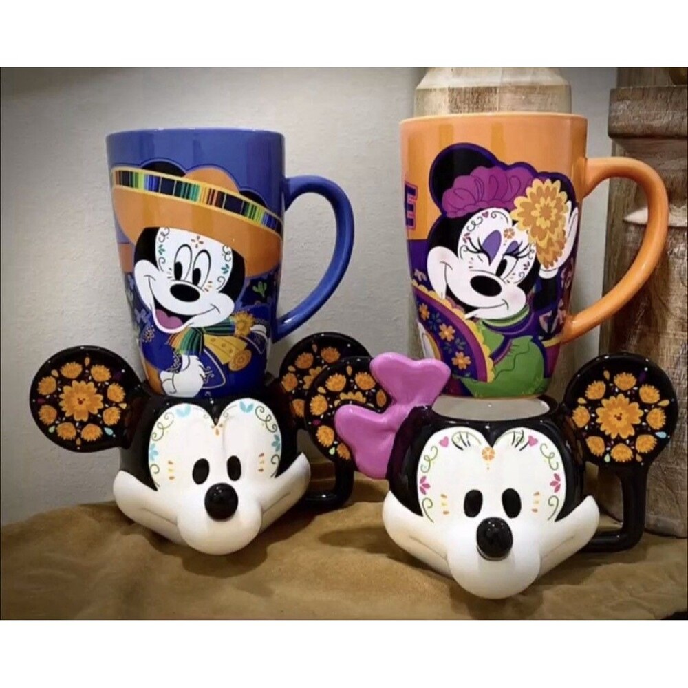 Dia de Los Muertos Set of 4 Disney Mugs Halloween